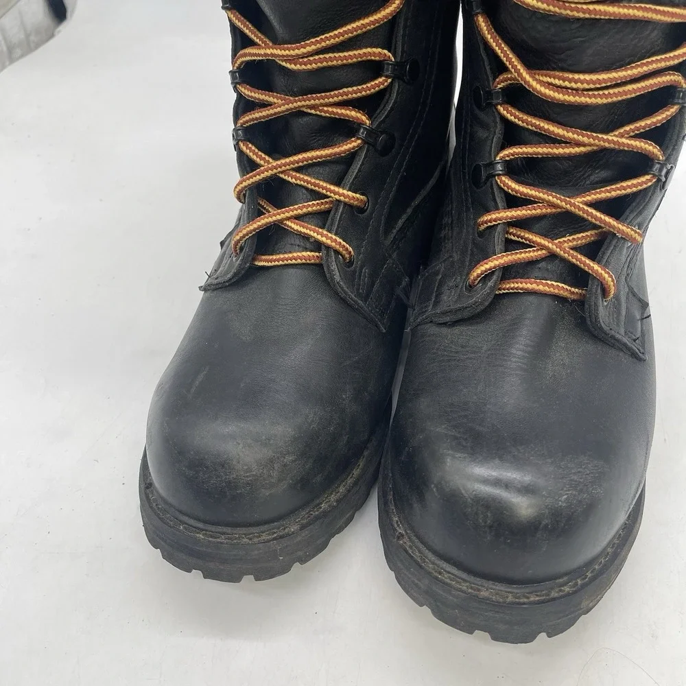 Rocky Insulated Leather Combat Boots Mens 11.5 W Black Lace-Up Vibram Sole